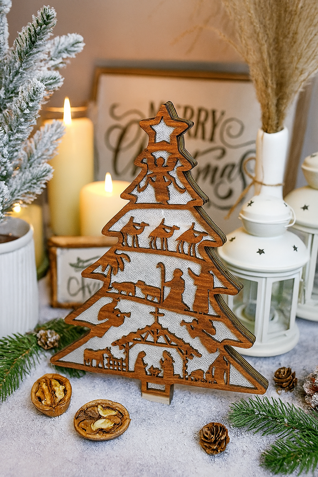 Simple Easter Tree, Nativity Scene Christmas Ornaments, Ornament With Light, Wear-Resistance Christmas Decor DCLAF24